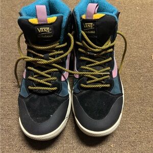 Vans Women’s High-Top Sneakers - Black, Pink, and Blue